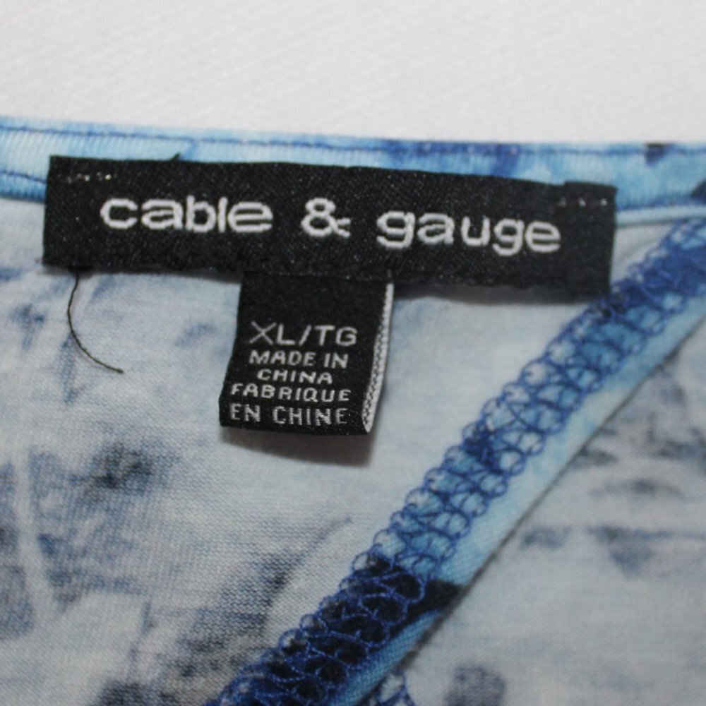 Cable & Gauge Blue & White Open Back Top - Picture 5 of 8